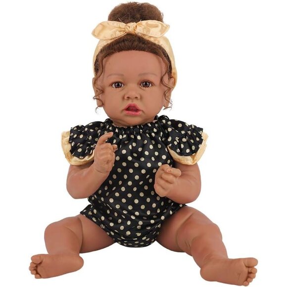 🆕22.8 Inch Reborn Dolls with Soft Body African American Zoe Girl Newborn Doll - Picture 1 of 6